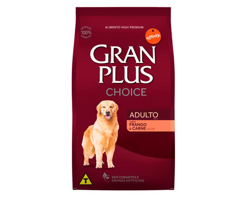 Ração GranPlus Choice Frango e Carne para Cães Adultos