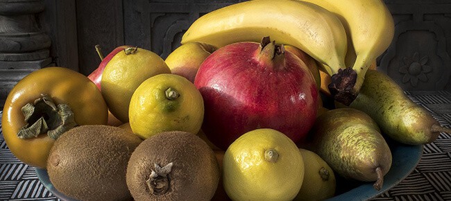 frutas variadas organizadas