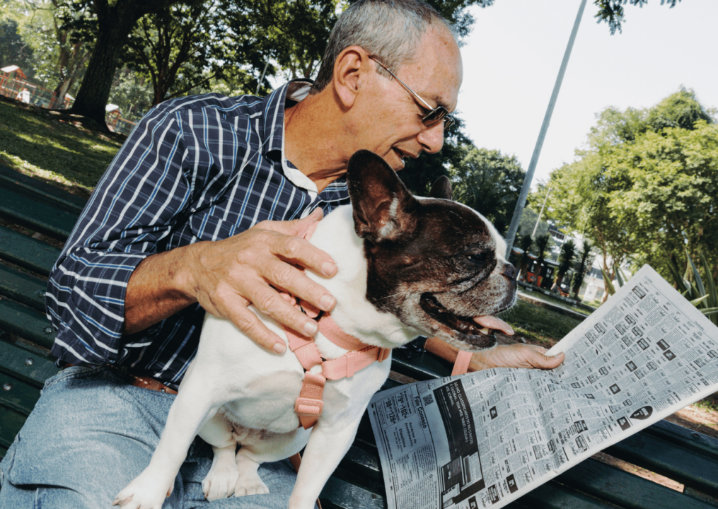 Imagem de pessoa e cachorro
