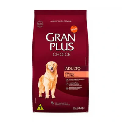 Ração Guabi GranPlus Choice Frango e Carne para Cães Adultos - 15kg

