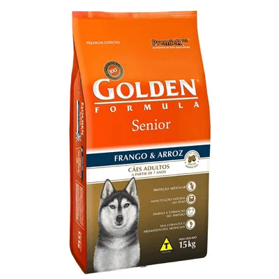Ração Golden Fórmula Senior para Cães Adultos Sabor Frango e Arroz - 15kg