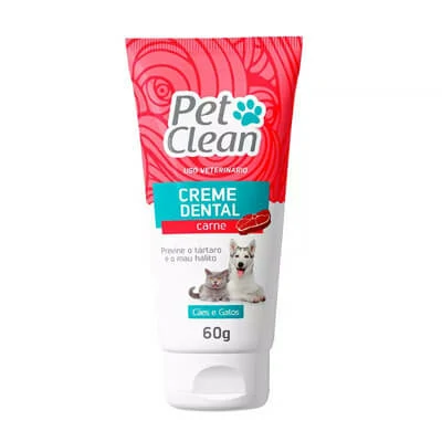 Creme Dental Pet Clean Sabor Carne para Cães e Gatos 60g
