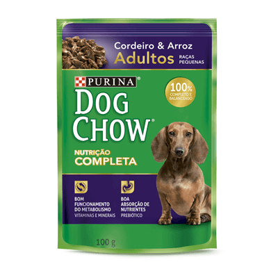 Ração Úmida Dog Chow Sachê para Cães Adultos de Raças Pequenas sabor Cordeiro 100g