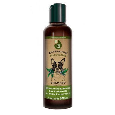 Shampoo Petlab para Cães Pelos Curtos Alecrim e Aloe Vera 300ml