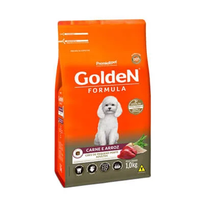 Ração Golden Fórmula Mini Bits Para Cães Adultos Pequeno Porte Sabor Carne e Arroz