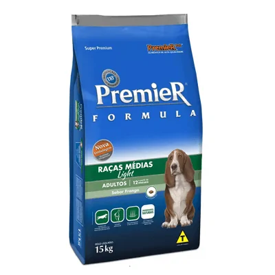 Ração Premier Fórmula Light para Cães Adultos Sabor Frango - 15kg
