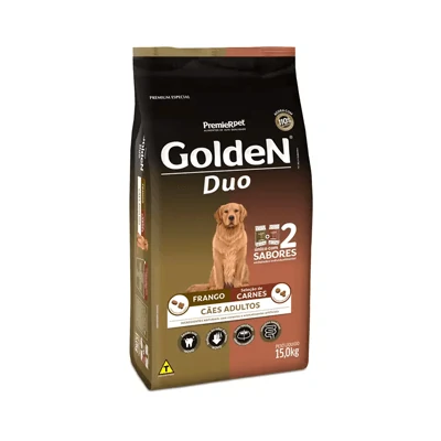 Ração Golden Duo para Cães Adultos Sabor Frango e Carne - 15kg
