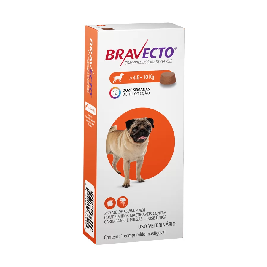 Antipulgas e Carrapatos Bravecto MSD para Cães de 4,5 a 10 kg
