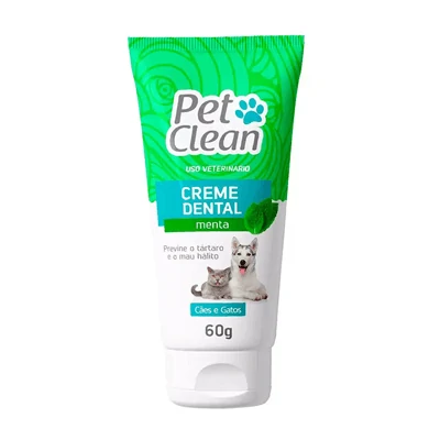 Creme Dental Pet Clean Sabor Menta para Cães e Gatos 60g
