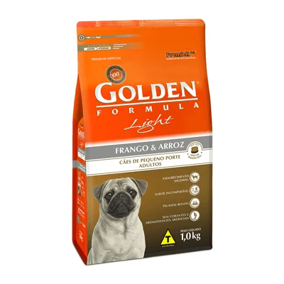 Ração Golden Fórmula Mini Bits Light para Cães Adultos de Pequeno Porte Sabor Frango e Arroz