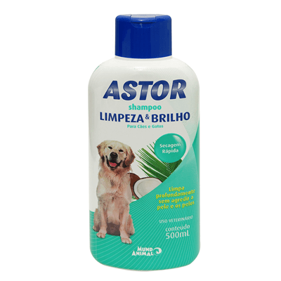 Shampoo Mundo Animal Cães e Gatos Astor Limpeza e Brilho