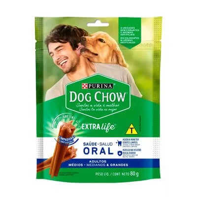 Petisco Purina Dog Chow Extra Life Saúde Oral para Cães de Médio e Grande Porte
