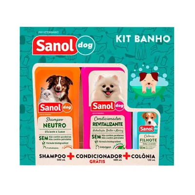 Kit Sanol Dog de Shampoo, Colônia e Condicionador
