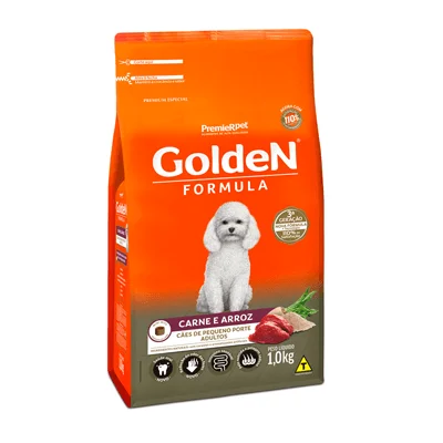 Ração Golden Fórmula Mini Bits Para Cães Adultos Pequeno Porte Sabor Carne e Arroz