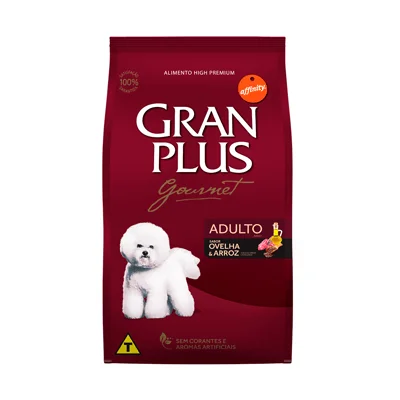 Ração GranPlus Gourmet Para Cães Adultos Sabor Ovelha e Arroz - 3kg