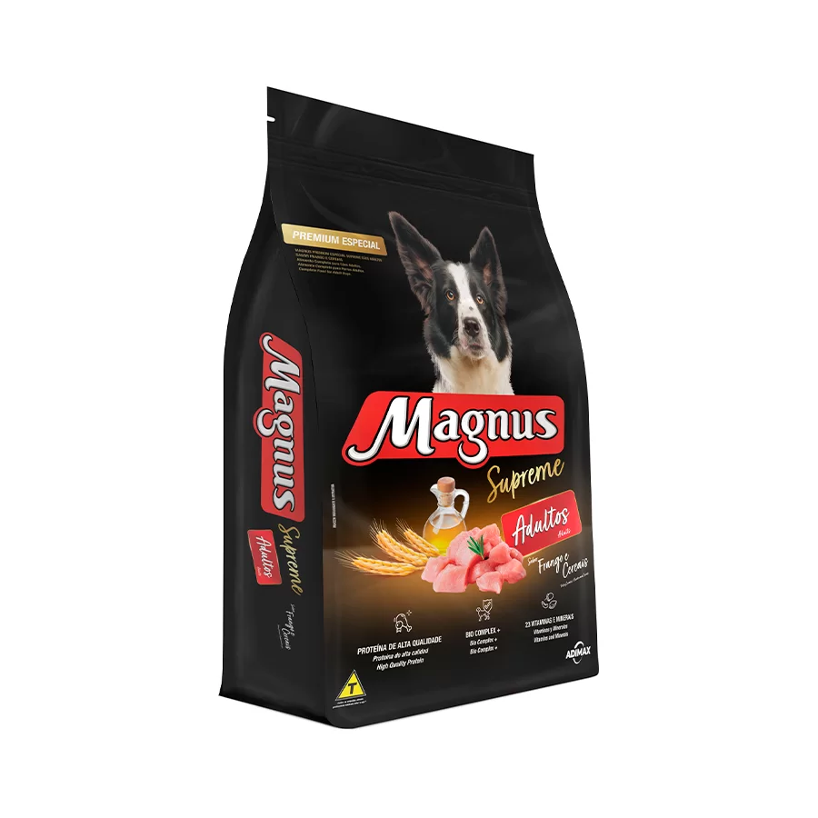 Ração Magnus Supreme para Cães Adultos Sabor Frango e Cereais 15kg