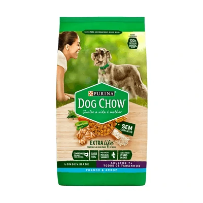Ração Dog Chow para Cães Adultos + 7 sabor Frango e Arroz Longevidade