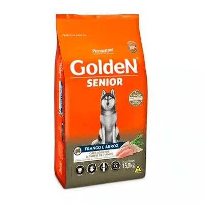 Ração Golden Fórmula Senior para Cães Adultos Sabor Frango e Arroz - 15kg
