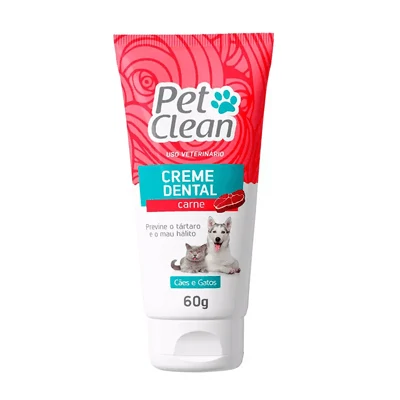 Creme Dental Pet Clean Sabor Carne para Cães e Gatos 60g