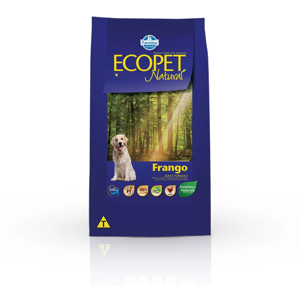 Ração Farmina Ecopet Natural para Cães Adultos Sabor Frango