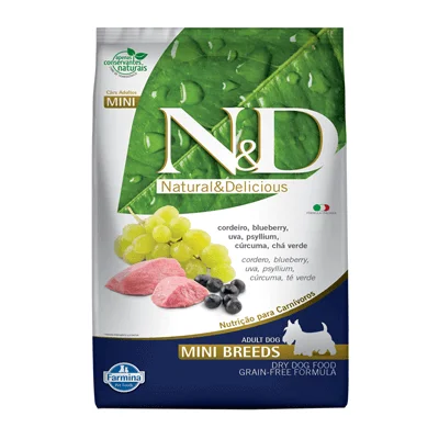 Ração N&D Grain Free para Cães Adultos de Raças Mini sabor Cordeiro 10,1kg