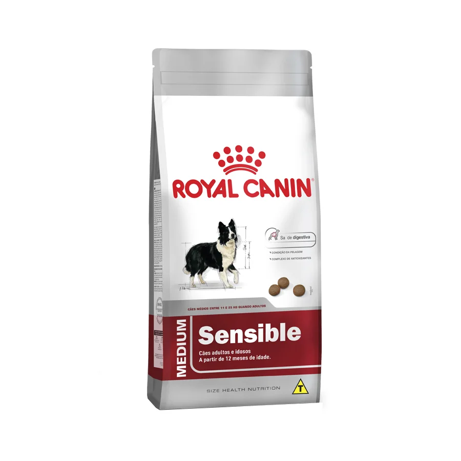Ração Royal Canin Medium Sensible - Cães Adultos - 15kg
