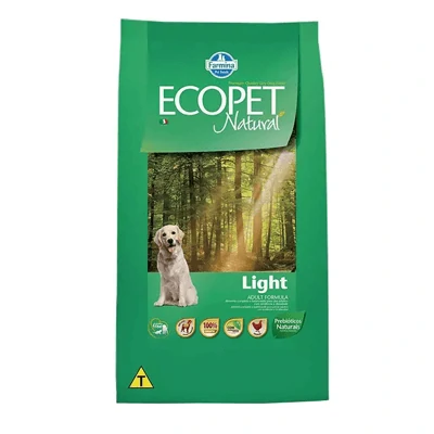Ração Farmina Ecopet Natural Light para Cães Adultos de Raças Médias e Grandes - 15kg