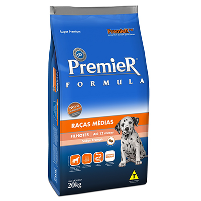 Ração Premier Filhotes Raças Médias para Cães Sabor Frango - 20kg