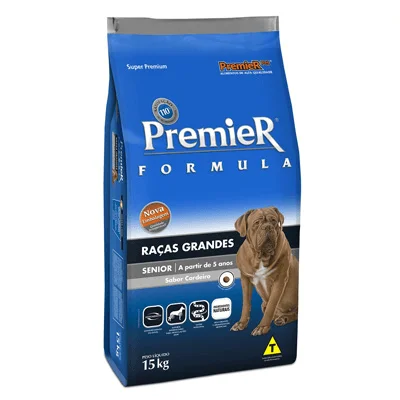 Ração Premier Fórmula Senior para Cães Adultos de Raças Grandes Sabor Cordeiro - 15kg