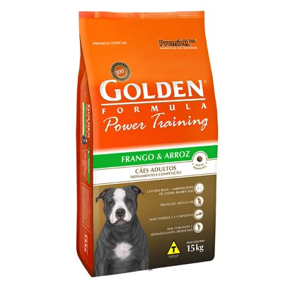 Ração Golden Power Training para Cães Adultos Sabor Frango e Arroz - 15kg
