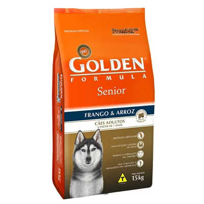 Ração Golden Fórmula Senior para Cães Adultos Sabor Frango e Arroz - 15kg