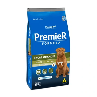 Ração Premier Fórmula para Cães Adultos de Raças Grandes Sabor Cordeiro - 15kg