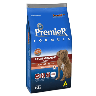 Ração Premier Fórmula para Cães Adultos de Raças Grandes Sabor Frango Light - 15kg