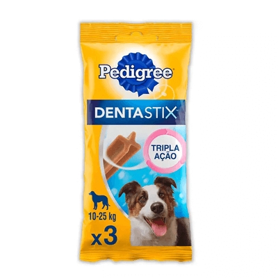 Petisco Pedigree Dentastix Cuidado Oral Para Cães Adultos Raças Médias 3 Unidades