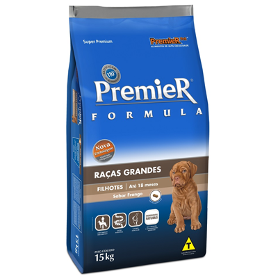 Ração Premier Fórmula para Cães Filhotes de Raças Grandes Sabor Frango - 15kg