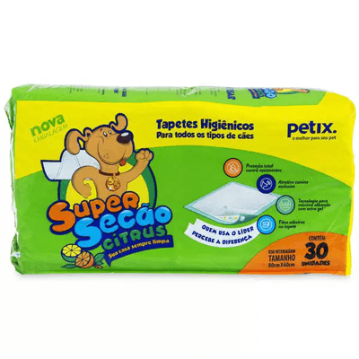 Super Secão Citrus Tapete Higiênico Petix para Cães - 30 Unidades