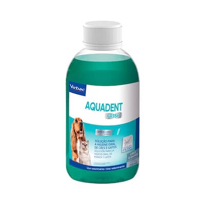 Solução Oral Virbac Aquadent Fr3sh 250ml para Cães e Gatos