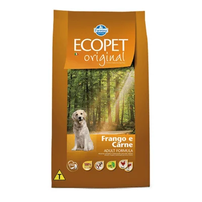 Ração Ecopet Original para Cães Adultos Sabor Frango e Carne