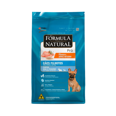 Ração Fórmula Natural Pró para Cães Filhotes de Porte Mini e Pequeno Sabor Frango e Arroz Integral