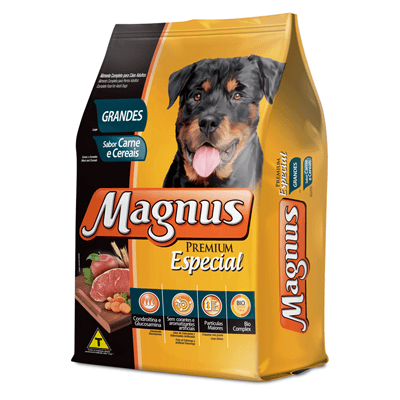 Ração Magnus Premium para Cães Adultos Raças Grandes sabor Carne 15kg