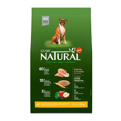 Ração Guabi Natural para Cães Adultos de Raças Grandes sabor Salmão & Cevada