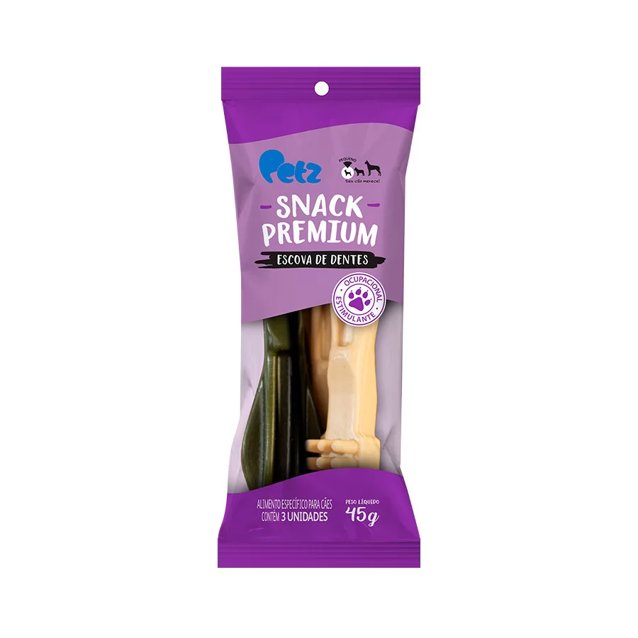 Snack Petz Premium Escova de Dentes para Cães de Porte Pequeno