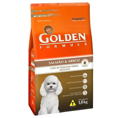 Ração Golden Fórmula Mini Bits para Cães Adultos de Pequeno Porte Sabor Salmão e Arroz
