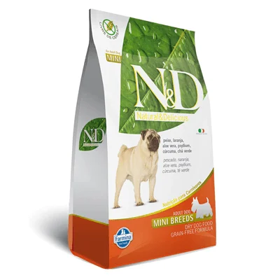 Ração N&D Grain Free para Cães Adultos de Raças Pequenas Sabor Peixe e Laranja