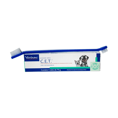 Kit de Saúde Oral Virbac Pasta e Escova para Cães e Gatos
