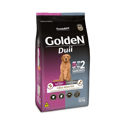 Ração Golden Duii para Cães Adultos Sabor Salmão com Ervas e Cordeiro com Arroz - 10,1kg