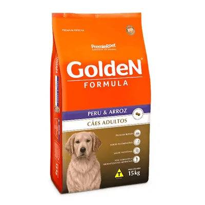 Ração Fórmula Golden para Cães Adultos sabor Peru e Arroz 15kg