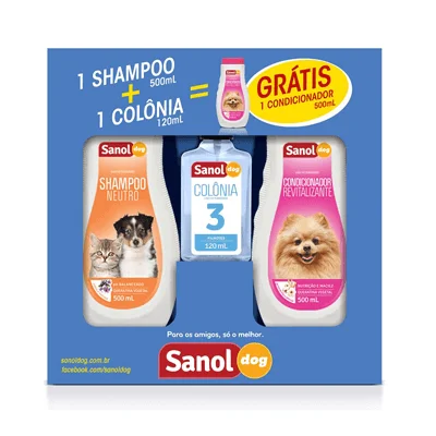 Kit Sanol Dog de Shampoo, Colônia e Condicionador