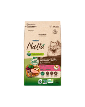 Ração Premier Nattu para Cães Adultos de Raças Pequenas Sabor Mandioca