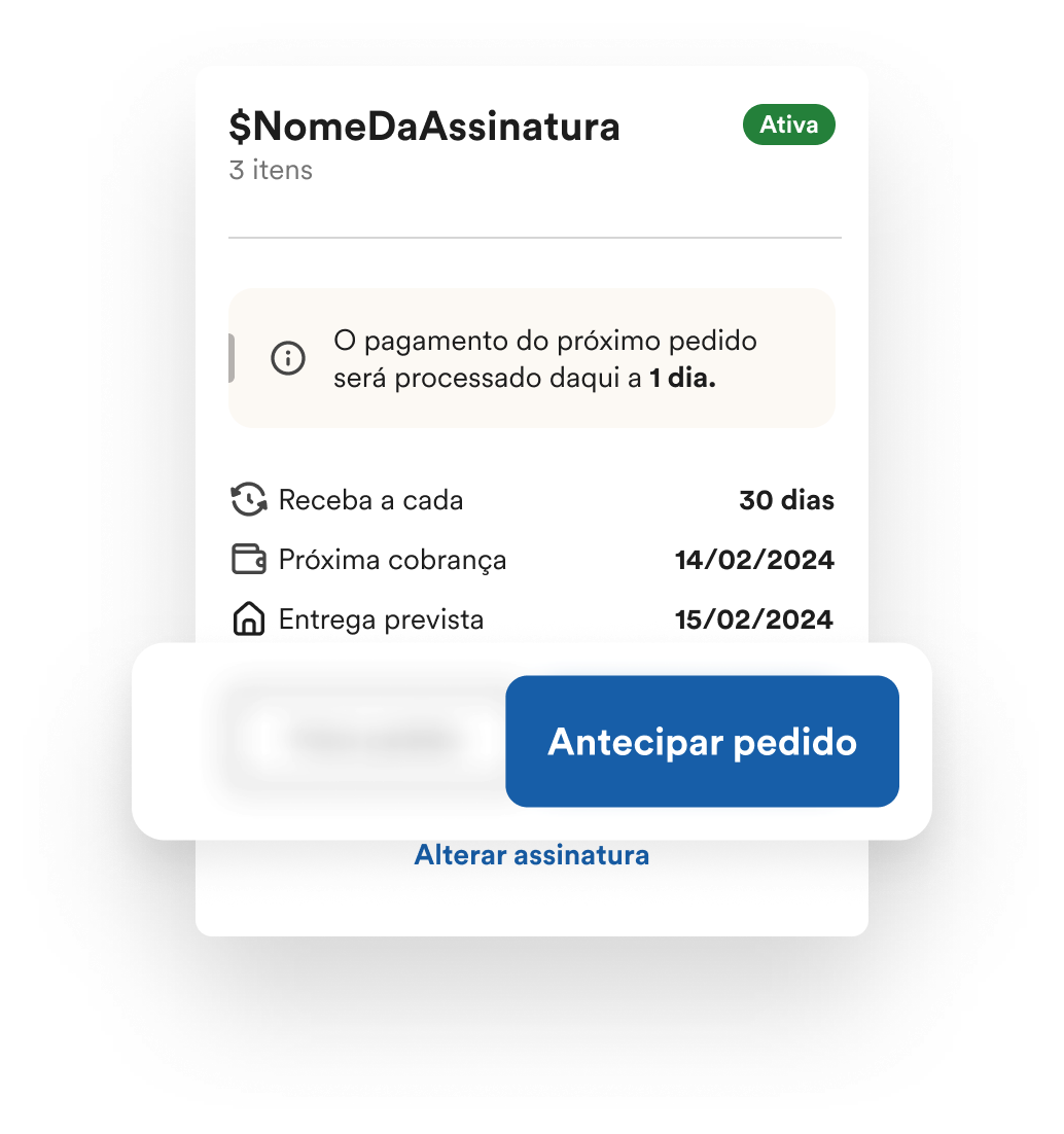 Tela do app com o botão Antecipar pedido em destaque
